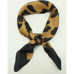 Small Animal Print Scarf- Marron Fonce