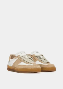 Sporty Calf Trainer - White Beige