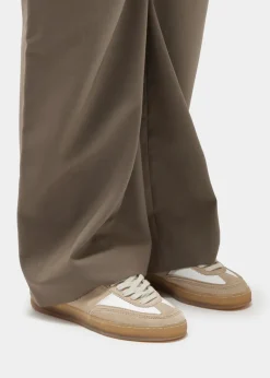 Sporty Calf Trainer - White Beige