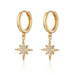 Starburst Hoop Earrings - Gold