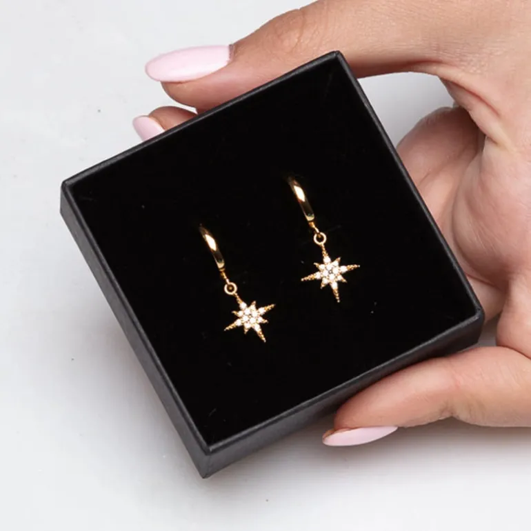 Starburst Hoop Earrings - Gold