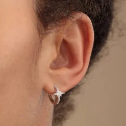 Stardust Huggie Earrings - Silver