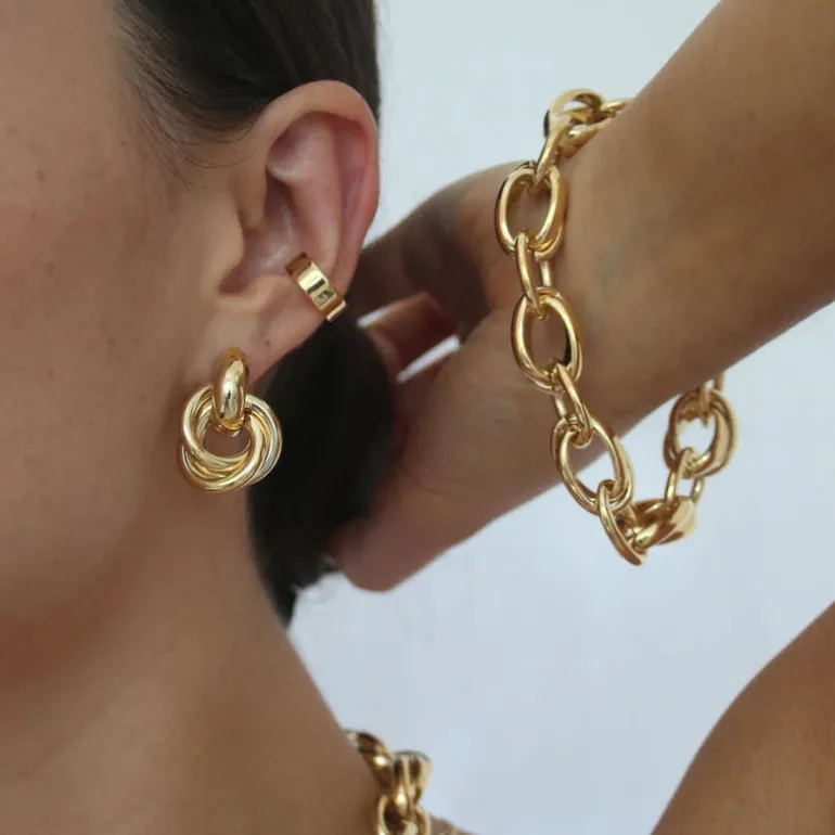 Statement Interlocking Earring - Gold