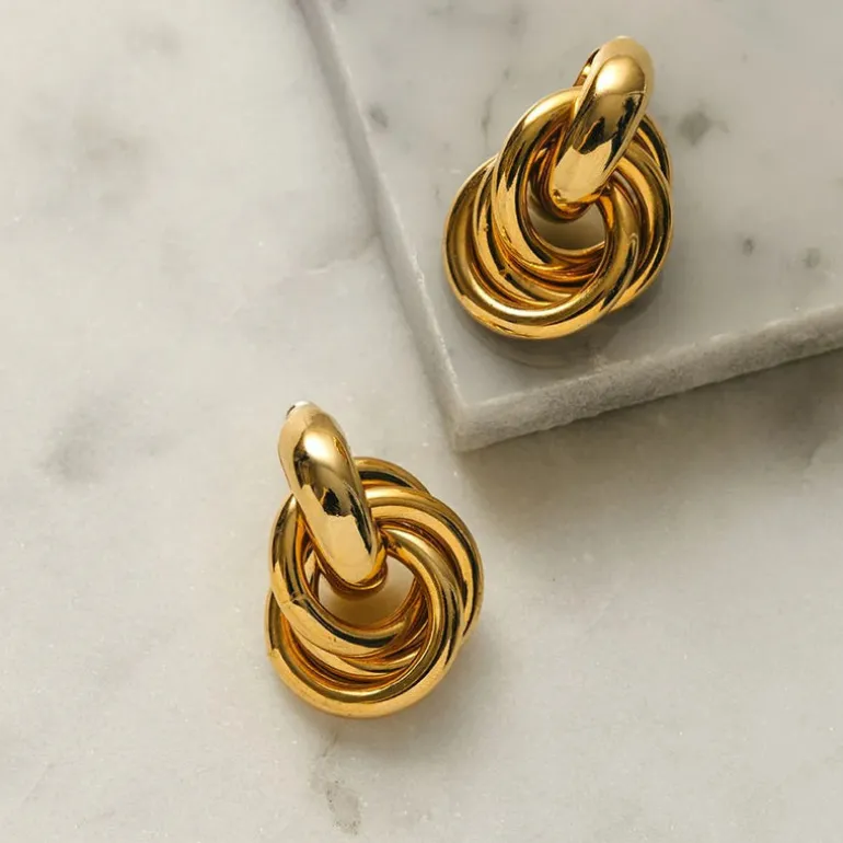 Statement Interlocking Earring - Gold