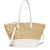 Straw Large Shoulder Bag - White