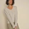 Thora V-Neck Knit - Feather Grey