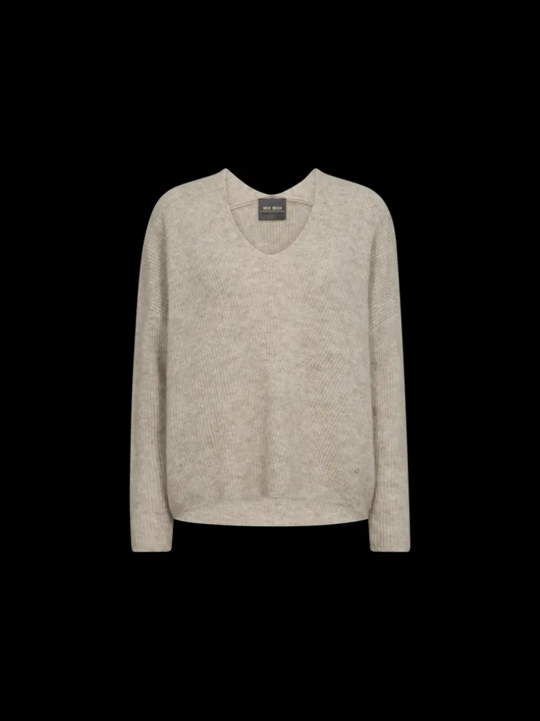 Thora V-Neck Knit - Feather Grey