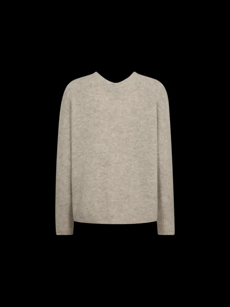 Thora V-Neck Knit - Feather Grey