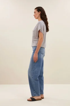 Tyler Small Stripe Top - Kingsblue Small Stripe