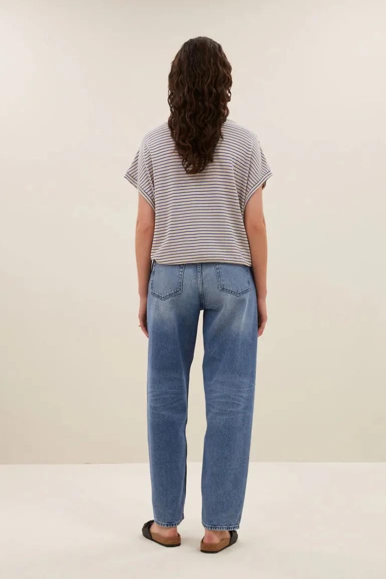 Tyler Small Stripe Top - Kingsblue Small Stripe