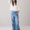 Wide Leg Denim Pant - Bleached Denim