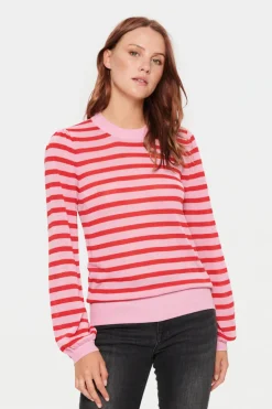 Xau LS Shimmer Pullover - Pink Frosting