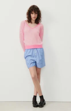 Zakday V-Neck Jumper - Rayures Gris