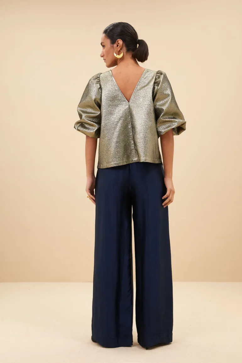 Zita Gold Blouse - Gold